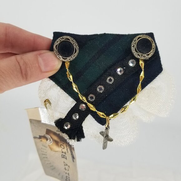 Vintage Vibe Repurposed Brooch BlackWatch Plaid &Jewelry Bits, 80s, Fall, Preppy - Picture 3 of 4
